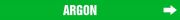 Pipe Marker, Legend: ARGON - GREEN BACKGROUND