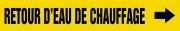 Pipe Marker, Legend: RETOUR D'EAU DE CHAUFFAGE