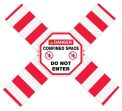 OSHA Danger Flanged Pipe Barrier Kit: Confined Space - Do Not Enter