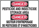 DANGER PESTICIDE AND INSECTICIDE STORAGE AREA (BILINGUAL FRENCH - DANGER SECTEUR D'ENTREPOSAGE DE PESTICIDES ET D'INSECTICIDES)