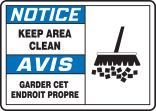 NOTICE-KEEP AREA CLEAN (BILINGUAL FRENCH)