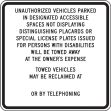 R100B State of California Handicapped Parking Tow-Away Sign
