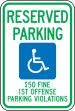 (ALABAMA) RESERVED PARKING $50 FINE 1ST OFFENSE PARKING VIOLATIONS (W/GRAPHIC)