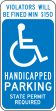 (CONNECTICUT) VIOLATORS WILL BE FINED MIN $150 HANDICAPPED PARKING STATE PERMIT REQUIRED (W/GRPAHIC)