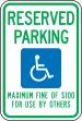 (NEVADA) RESERVED PARKING MAXIMUM FINE OF $100 FOR USE BY OTHERS (W/GRAPHIC)