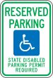 (WASHINGTON) RESERVED PARKING STATE DISABLED PARKING PERMIT REQUIRED (W/GRAPHIC)
