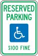 (W. VIRGINIA) RESERVED PARKING $100 FINE (W/GRAPHIC)