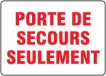 PORTE DE SECOURS SEULEMENT (FRENCH)
