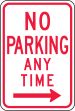 NO PARKING ANY TIME ----->
