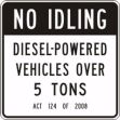 NO IDLING DIESEL-POWERED VEHICLES OVER 5 TONS. PENNSYLVANIA ACT I24 OF 2008.