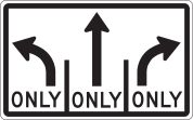 (ADVANCE INTERSECTION LANE CONTROL - 3 LANE (LEFT ONLY, MIDDLE ONLY, RIGHT ONLY) 