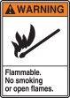 FLAMMABLE NO SMOKING OR OPEN FLAMES (W/GRAPHIC)
