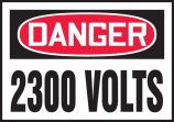 Safety Label, Header: DANGER, Legend: 2300 VOLTS