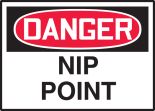 Safety Label, Header: DANGER, Legend: NIP POINT