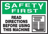 READ DIRECTIONS BEFORE USING THIS MACHINE (W/GRAPHIC)