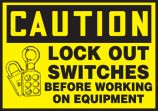 LOCKOUT SWITCHES BEFORE WORKING ON EQUIPMENT (W/GRAPHIC)