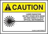 CAUTION LASER RADIATION DO NOT STARE INTO BEAM OR VIEW DIRECTLY WITH OPTICAL INSTRUMENTS