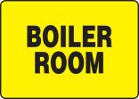 boiler room door safety sign