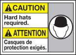 CAUTION HARD HATS REQUIRED (W/GRAPHIC)