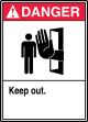 Safety Sign, Header: DANGER, Legend: Keep Out (w/Graphic)