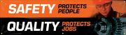 Safety Motivational Banners: SAFETY PROTECTS PEOPLE, QUALITY PROTECTS JOBS