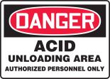 ACID UNLOADING AREA AUTHORIZED PERSONNEL ONLY