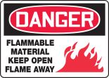 FLAMMABLE MATERIAL KEEP OPEN FLAME AWAY (W/GRAPHIC)