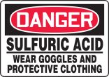 SULFURIC ACID WEAR GOGGLES AND PROTECTIVE CLOTHING