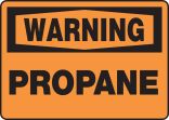 Safety Sign, Header: WARNING, Legend: PROPANE