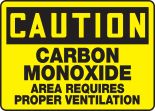 CARBON MONOXIDE AREA REQUIRES PROPER VENTILATION