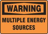 OSHA Warning Safety Sign: Multiple Energy Sources