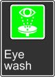 Safety Sign, Legend: EYE WASH (BASSIN OCULAIRE)