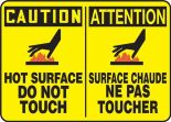 CAUTION HOT SURFACE DO NOT TOUCH (BILINGUAL FRENCH - ATTENTION SURFACE CHAUDE NE PAS TOUCHER)