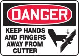 KEEP HANDS AND FINGERS AWAY FROM CUTTER (W/GRAPHIC)