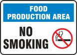 FOOD PRODUCTION AREA NO SMOKING W/GRAPHIC