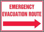 EMERGENCY EVACUATION ROUTE (ARROW RIGHT)