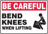 BEND KNEES WHEN LIFTING (W/GRAPHIC)