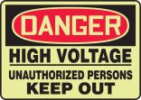 HIGH VOLTAGE UNAUTHORIZED PERSONS KEEP OUT (GLOW)