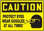 PROTECT EYES WEAR GOGGLES AT ALL TIMES (W/GRAPHIC)