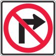 NO RIGHT TURN ARROW PICTORIAL