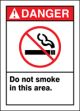 DANGER DO NOT SMOKE IN THIS AREA (W/GRAPHIC)