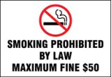 SMOKING PROHIBITED BY LAW MAXIMUM FINE $50 (ALASKA)