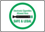 Designated Smoking Area Sign: Electronic Cigarettes Allowed Here - Safe & Legal
