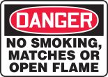 NO SMOKING, MATCHES OR OPEN FLAME
