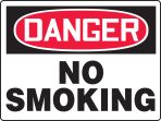 Safety Sign, Header: DANGER, Legend: NO SMOKING