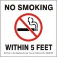 NO SMOKING WITHIN 5 FEET BY ORDER OF THE ALLEGHENY COUNTY COUNCIL ...