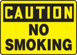 Safety Sign, Header: CAUTION, Legend: NO SMOKING