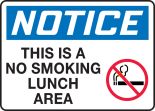 THIS IS A NO SMOKING LUNCH AREA (W/GRAPHIC)