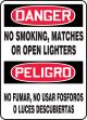 NO SMOKING, MATCHES OR OPEN LIGHTERS (BILINGUAL)