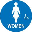 Safety Sign, Legend: WOMEN (W/HANDICAP GRAPHIC)